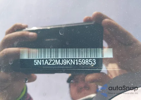 2019 Nissan Murano Sl z USA, uszkodzony, nr VIN 5N1AZ2MJ9KN159853